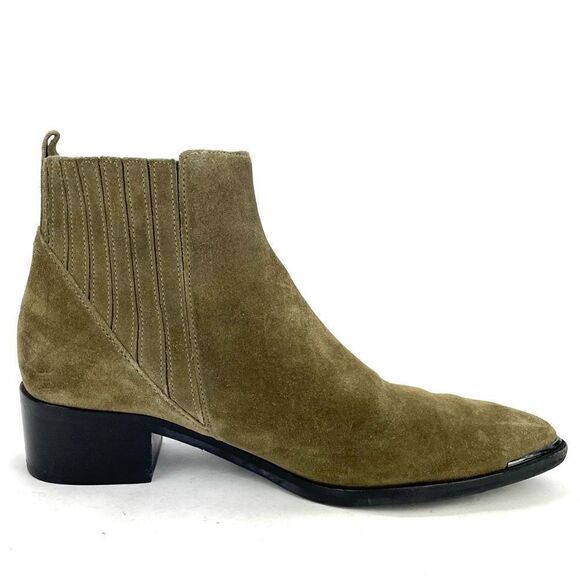 Marc Fisher Women's Khaki Green Suede Yommi Ankle Boot size 5.5 M - Picture 3 of 8